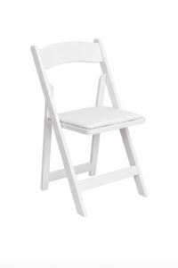 Elegant white folding chair on white (garden chair)