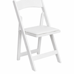 Elegant white folding chair on white (garden chair)