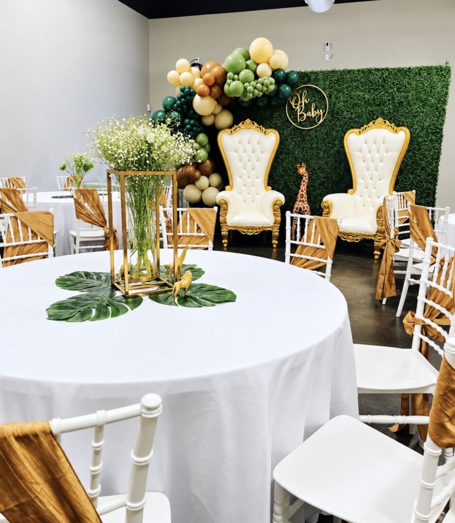 White and Gold Throne Chair Rentals